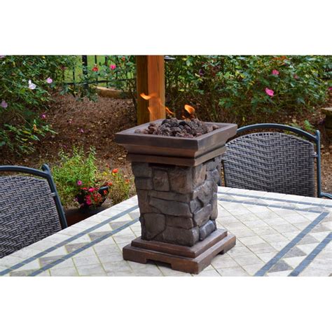 Tortuga Outdoor Yosemite Faux Woodstone Propane Fire Pit Table