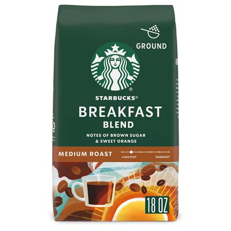 Starbucks Breakfast Blend Ground Coffee Medium Roast 18 Oz