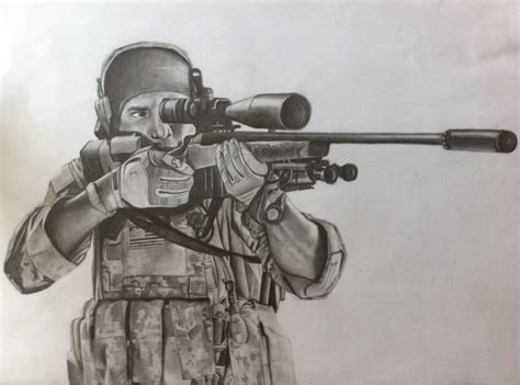 X Post From Rpics Pencil Drawing I Made For A Friend Of A Sniper