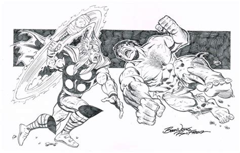 Thor Vs Hulk By Ron Frenz