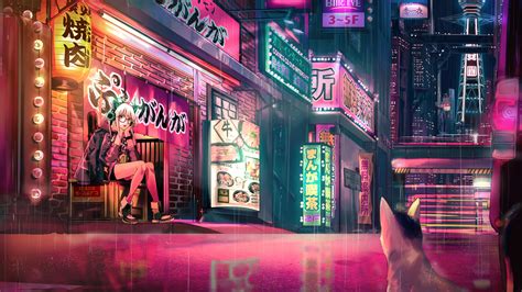 Anime City Pink Wallpapers Wallpaper Cave