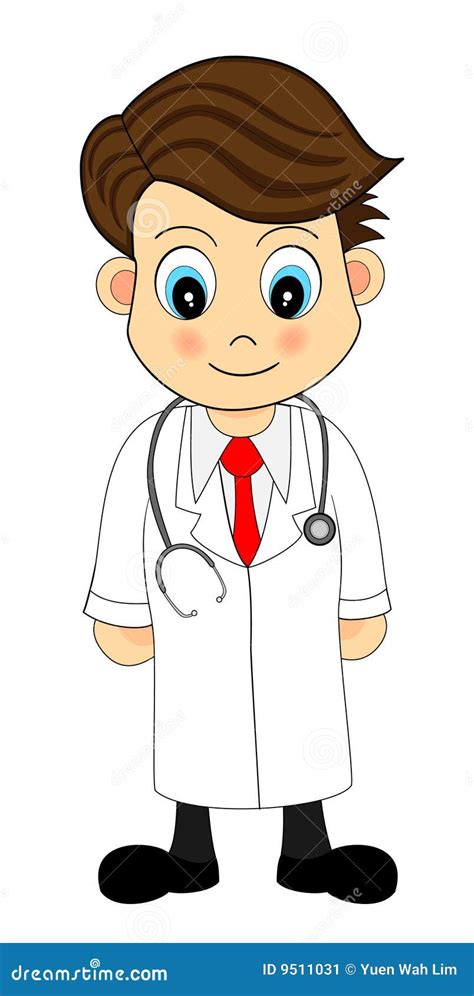 Cute Looking Cartoon Illustration Of A Doctor Stock Vector