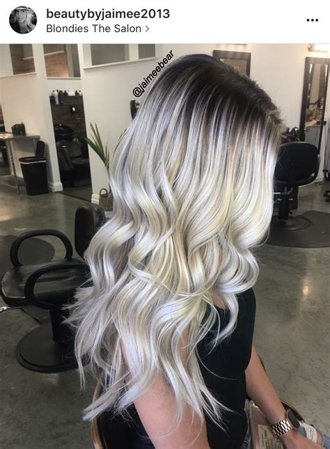 Shadow Root And Ice Blonde Hair Trends Beautiful Blonde Bayalage Icey Blonde Balayage Hair