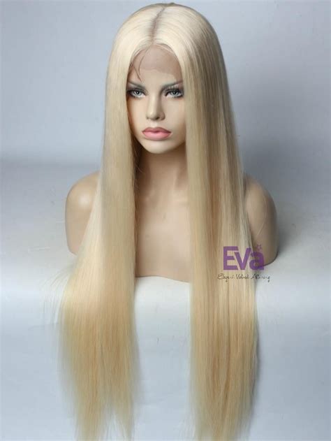 Platinum Blonde Virgin Human Hair Wig 16 26 Available Custom Length