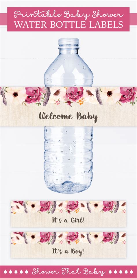 Download free baby shower printables! Printable Boho Baby Shower Water Bottle Labels - Bohemian ...