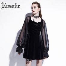 Rosetic Gothic Style Women Sexy Vintage Black Perspective Mesh