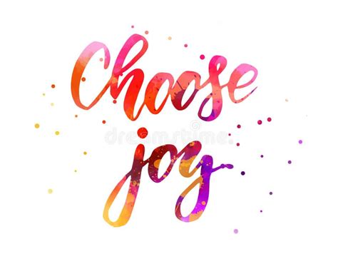 Choose Joy Watercolor Handwritten Lettering Stock Vector