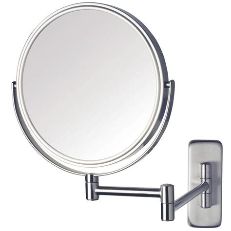 Jerdon 8 In Dia Wall Mounted Mirror In Nickel Jp7506n The Home Depot