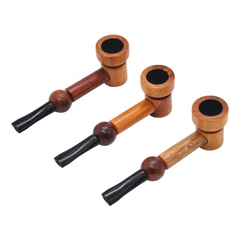 Handmade Ebony Wood Pipe Smoke Pipas Wooden Smoking Pipe Tobacco Pipe