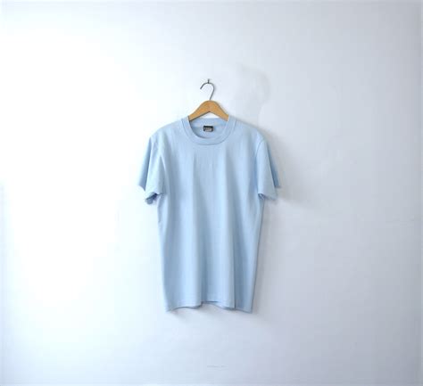 T Shirt Light Blue Plain Ralnosulwe