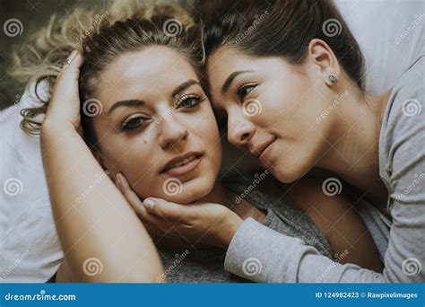 Lesbian Couple Together In Bed Stock Image Image Of Relationship