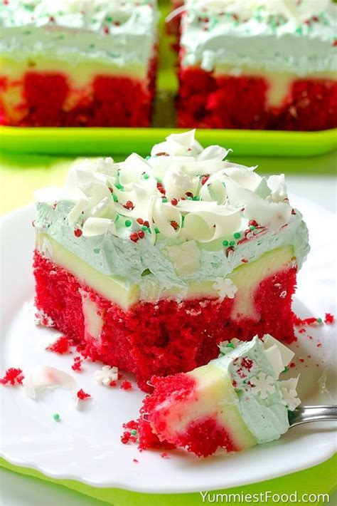 In medium bowl, beat pudding mix and milk with whisk about 2 minutes. Christmas Red Velvet Poke Cake | Poke cake recipes ...