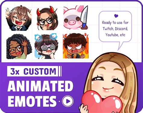 X Custom Animated Emotes Animation Emoji For Twitch Etsy