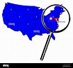 Umriss des Bundesstaates Maryland gesetzt in einer Karte der ...