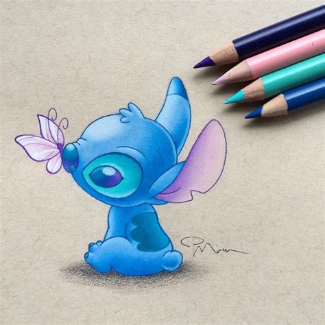 Stitch Drawing By Pipermiru Instagram Liloandstitch Şirin çizim