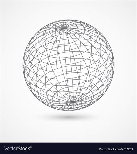 Abstract Globe Sphere From Gray Lines On White Vector Image