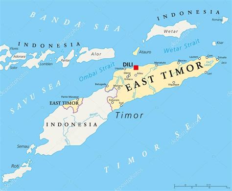 Mapa Político Timor Leste Imagem Vetorial De © Furian 116125034