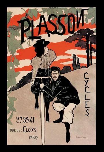 Plasson Cycles 12x18 Giclee On Canvas Cycling Art Print Vintage