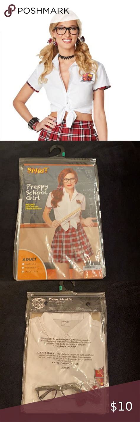 Preppy School Girl Halloween Costume Kit L Preppy School Girl