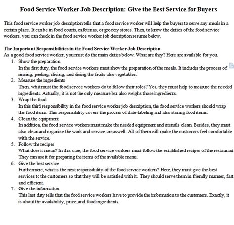 We did not find results for: Food Service Worker Job Description: Give the Best Service ...