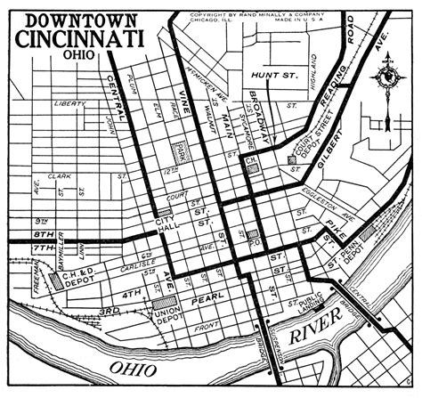 Ohio City Maps At City Maps Downtown Cincinnati Ohio