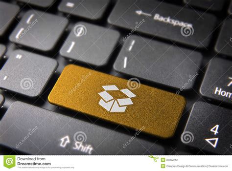 Gold Open Box Keyboard Key Business Background Stock Photo Image Of