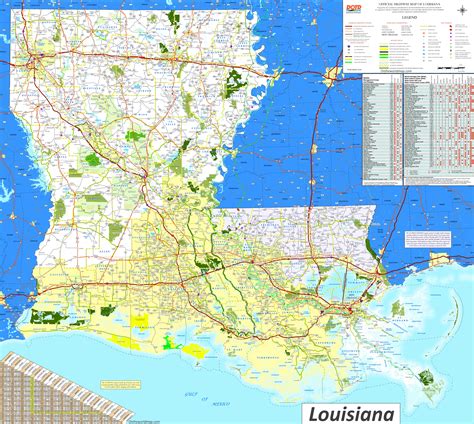 Louisiana Map With Cities And Roads Literacy Ontario Central South