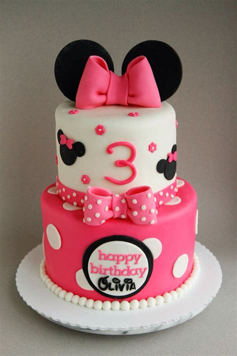 Happy 3rd Birthday Olivia A 68 Minnie Mouse Cake Filled With Polka