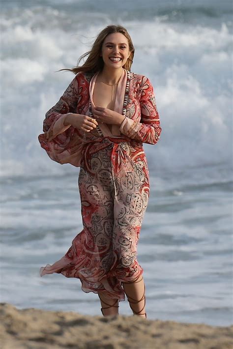 Elizabeth Olsen On Beach