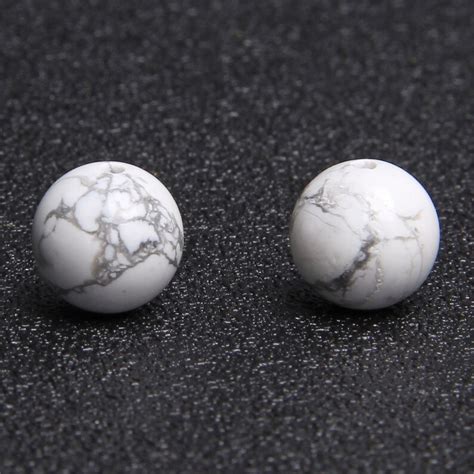 White Turquoise Howlite Beads Mm Mm Mm Mm Mm Round Etsy