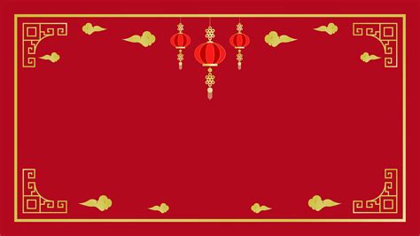 Chinese New Year Golden Elements And Frame On Red 1227460 Vector Art At
