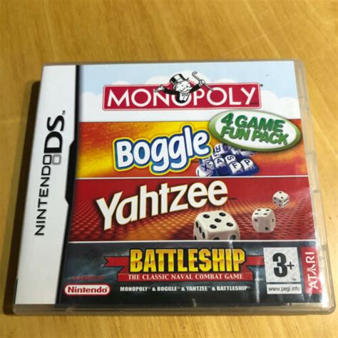 Nintendo Ds Game Complete 4 Game Fun Pack Monopoly Boggle Yahtzee