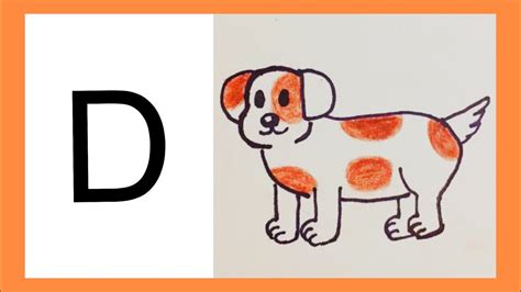 How to draw a deer using number 17. How to draw a dog from letter D|easy dog drawing - YouTube