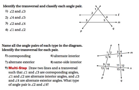 Https://tommynaija.com/worksheet/two Parallel Lines Cut By A Transversal Worksheet Answers