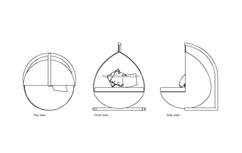 Outdoor Double Hanging Chair Free Cad Drawings