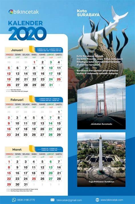 Template Desain Kalender 2020 Cdr Contoh Gambar Template