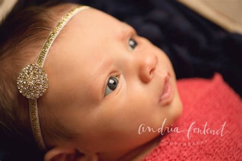 Gold Or Silver Jeweled Rhinestone Baby Headband Goldsilver Etsy