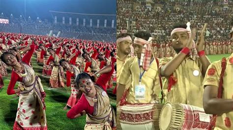 Assam Bihu Dancers Drummers Perform In Guwahati Set
