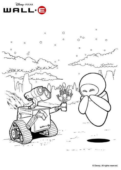 Wall E And Eve Coloring Page Truck Coloring Pages Cartoon Coloring