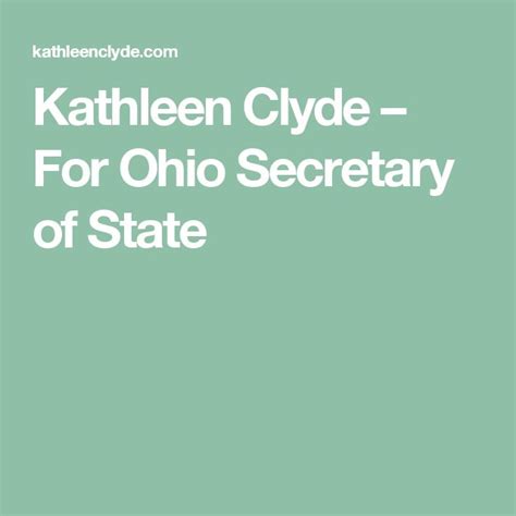 Kathleen Clyde For Ohio Secretary Of State Secretary Ohio Kathleen
