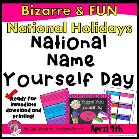 National Name Yourself Day April 9th Lead Joyfully