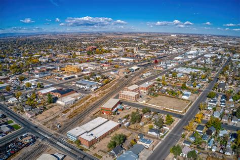 Aerial View Of Greeley Colorado In Autumn Mountain Valley Bank