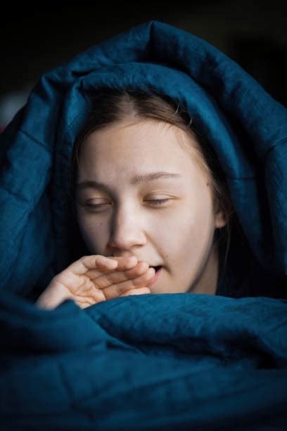 Sick Woman Lying In Bed Covered With Blanket Feeling Ill Stock Photos
