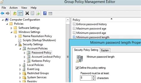Configuring A Domain Password Policy In The Active Directory Windows