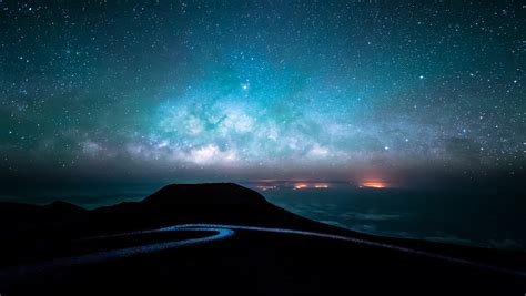 Night Stars Sky Landscape Road Path Hd Nature 4k Wallpapers Images