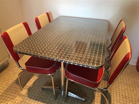 Fifties 1950s American Diner Style Table And 4 Chairs In South Shields