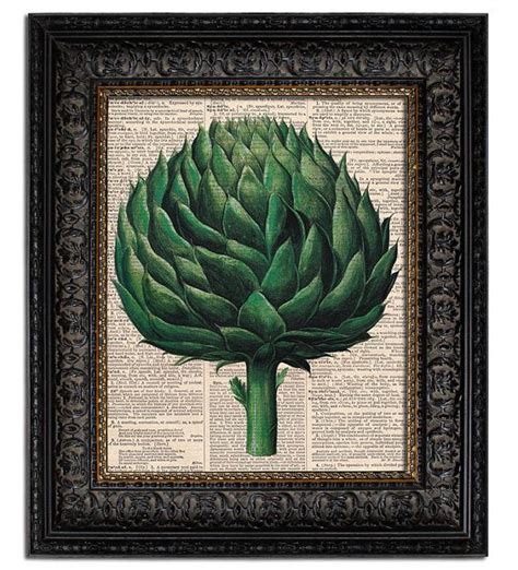Artichaut Art Print Cuisine Art Print Art Végétal Art Botanique