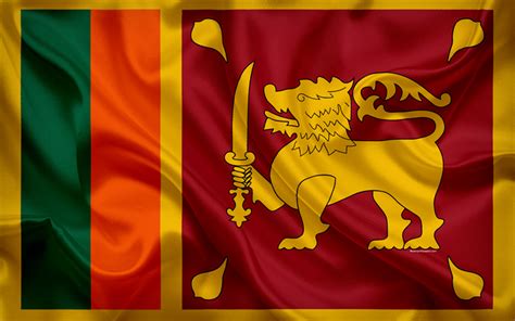 Download Wallpapers Flag Of Sri Lanka 4k Silk Flag National Symbol Sri