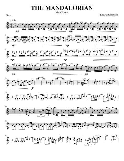Mandalorian Theme For Flute Sheet Music For Cello Solo