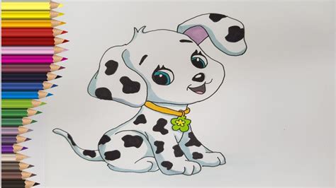 💙 ️💛 Cum Desenez Animale Caine Dalmatian Desen Catelus Pentru